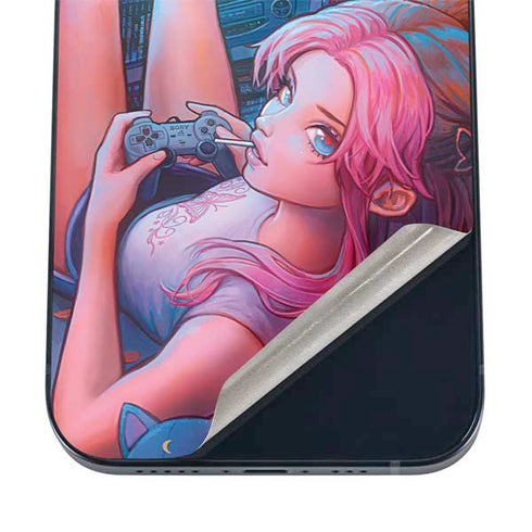 Pink Hair Anime Gamer Girl by Ivy Dolamore iPhone 17 Pro Skin