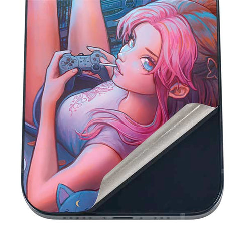Pink Hair Anime Gamer Girl by Ivy Dolamore iPhone 17 Skin