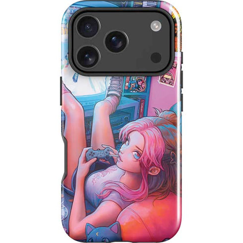 Pink Hair Anime Gamer Girl by Ivy Dolamore iPhone 18 Pro Impact Case