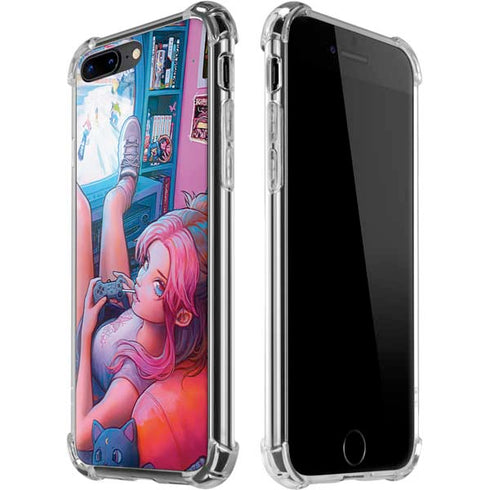 Pink Hair Anime Gamer Girl by Ivy Dolamore iPhone Cases