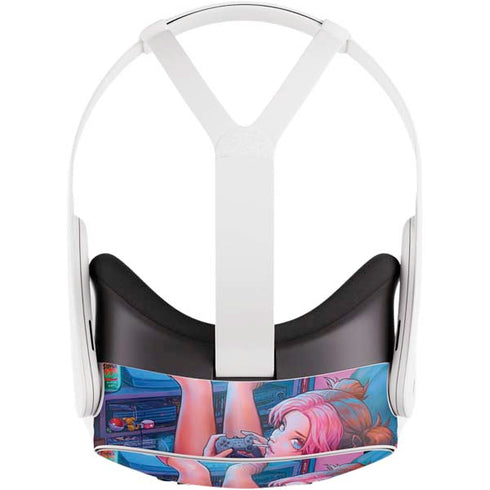 Pink Hair Anime Gamer Girl by Ivy Dolamore Meta Quest 3S Skin