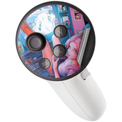 Pink Hair Anime Gamer Girl by Ivy Dolamore Meta Quest 3S Skin