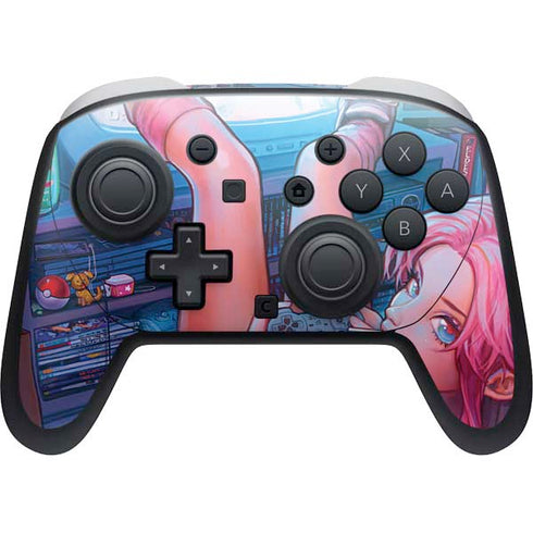 Pink Hair Anime Gamer Girl by Ivy Dolamore Nintendo Skins