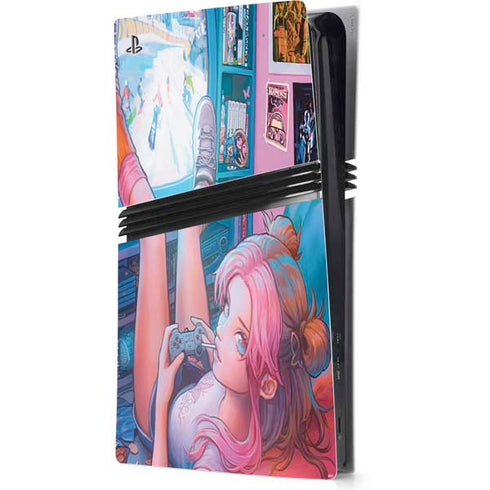Pink Hair Anime Gamer Girl by Ivy Dolamore PlayStation PS5 Skins