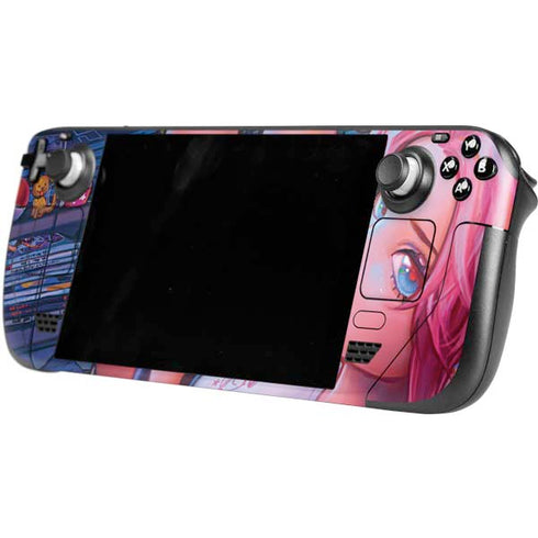 Pink Hair Anime Gamer Girl by Ivy Dolamore Steam Deck Handheld Gaming Computer OLED Skin