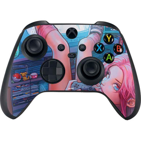 Pink Hair Anime Gamer Girl by Ivy Dolamore Xbox Series X Skins