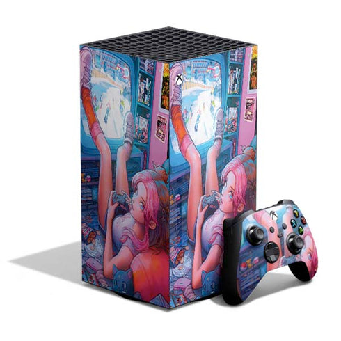 Pink Hair Anime Gamer Girl by Ivy Dolamore XBox Series X Digital Edition Bundle Skin