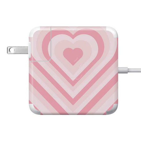 Pink Heart Pattern 85W Power Adapter (15 and 17 inch MacBook Pro Charger) Skin