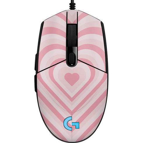 Pink Heart Pattern G203 Prodigy RGB Wired Gaming Mouse Skin