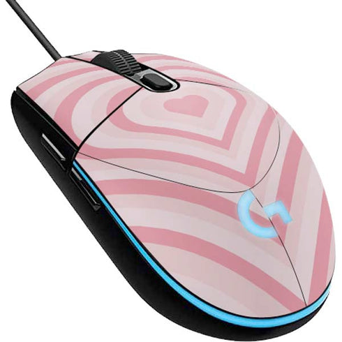 Pink Heart Pattern G203 Prodigy RGB Wired Gaming Mouse Skin