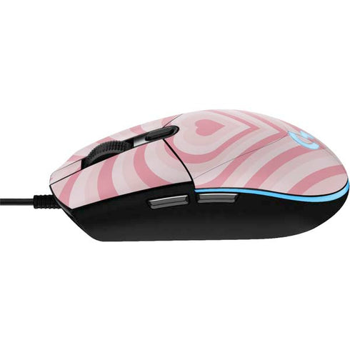 Pink Heart Pattern G203 Prodigy RGB Wired Gaming Mouse Skin