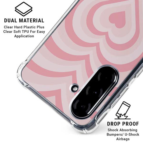 Pink Heart Pattern Galaxy A36 5G Clear Case