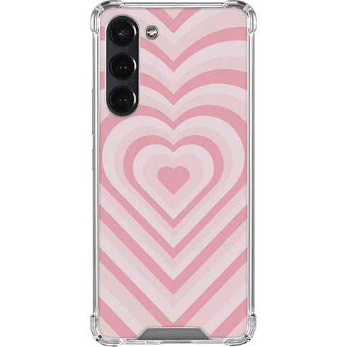 Pink Heart Pattern Galaxy S24 FE Clear Case