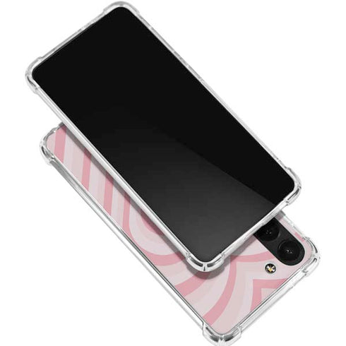 Pink Heart Pattern Galaxy S24 FE Clear Case