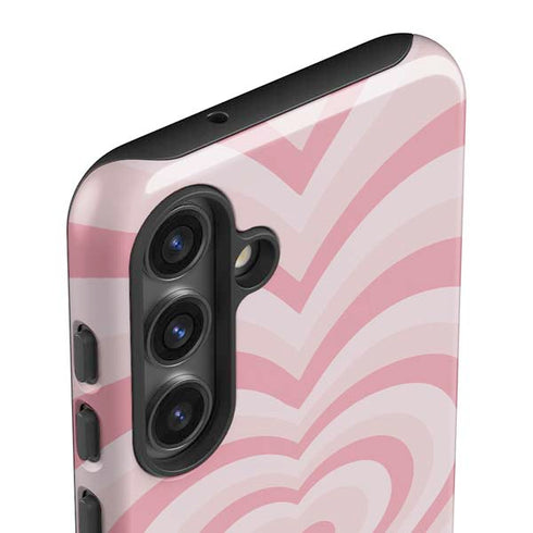 Pink Heart Pattern Galaxy S25 Impact Case