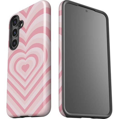 Pink Heart Pattern Galaxy S25 Impact Case