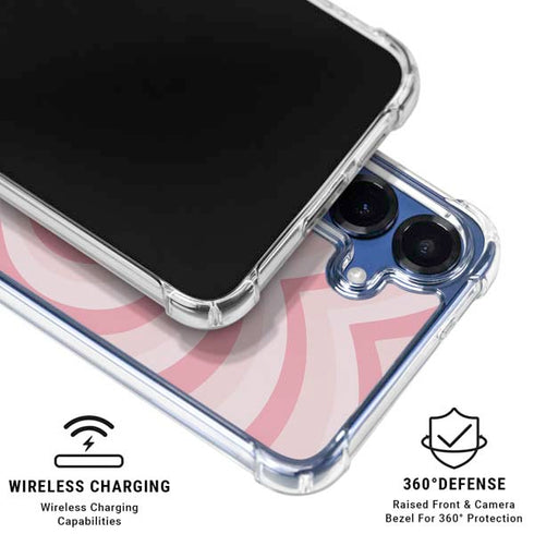 Pink Heart Pattern Galaxy S25 Plus Clear Case