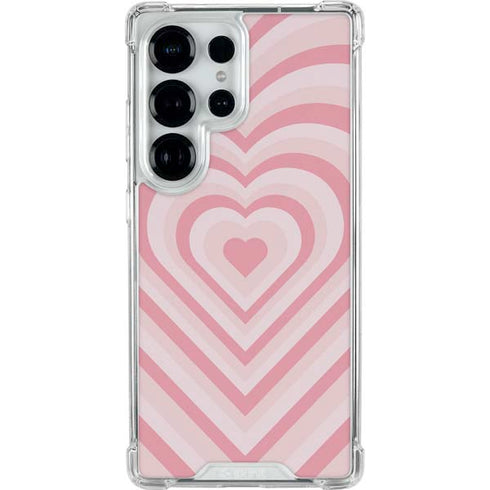 Pink Heart Pattern Galaxy S25 Ultra Clear Case