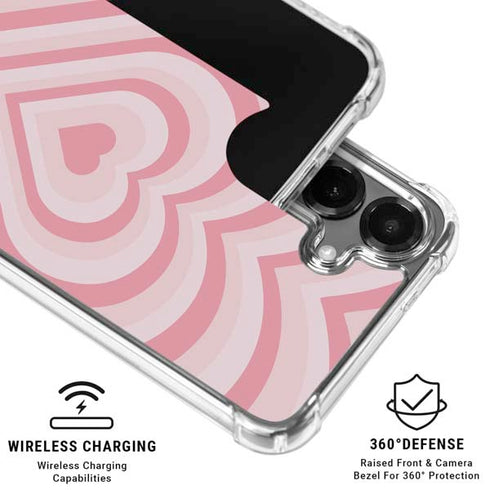 Pink Heart Pattern Galaxy S26 Clear Case