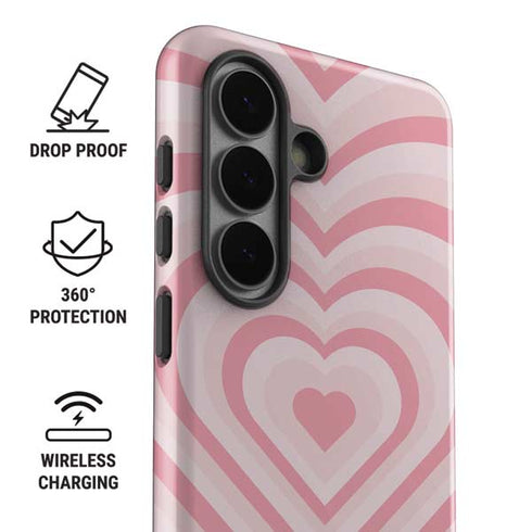 Pink Heart Pattern Galaxy S26 Plus Impact Case