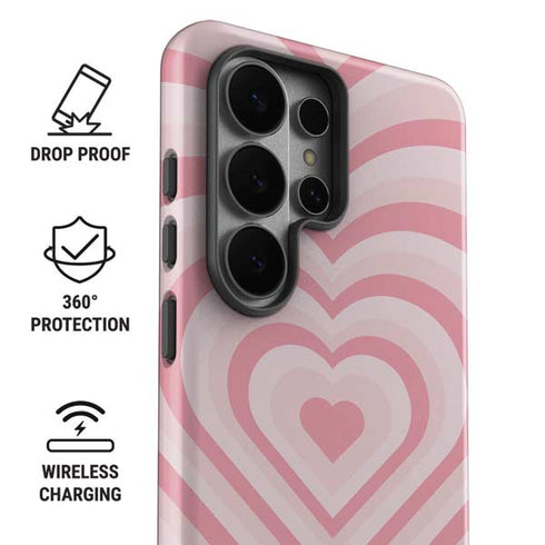 Pink Heart Pattern Galaxy S26 Ultra Impact Case