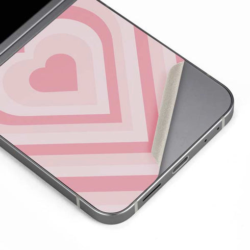 Pink Heart Pattern Galaxy Z Flip6 Skin