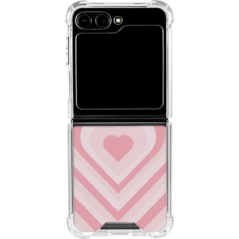 Pink Heart Pattern Galaxy Z Flip6 Clear Case