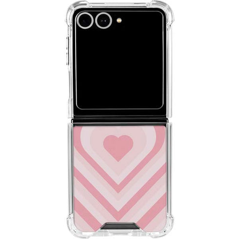 Pink Heart Pattern Galaxy Z Flip7 Clear Case
