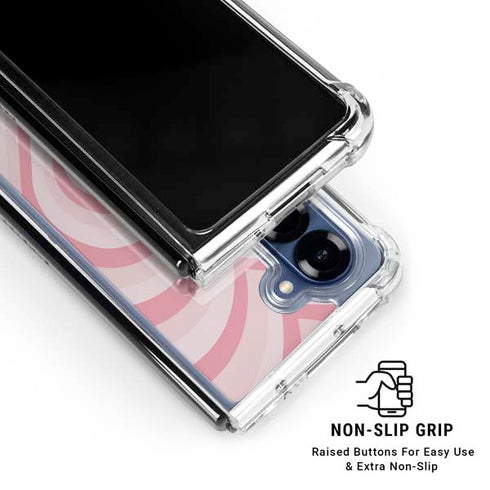 Pink Heart Pattern Galaxy Z Fold7 Clear Case