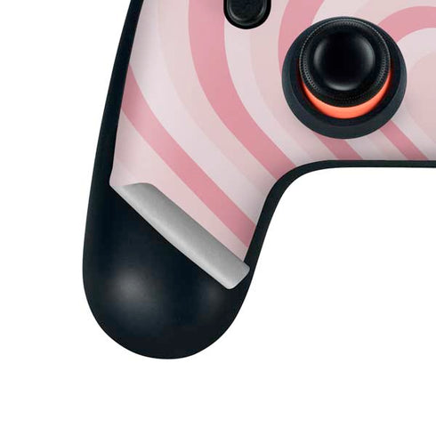 Pink Heart Pattern Google Stadia Controller Skin