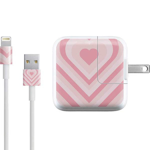 Pink Heart Pattern iPad Charger (10W USB) Skin