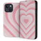 Pink Heart Pattern iPhone 15 Plus Folio Case
