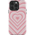 Pink Heart Pattern iPhone 15 Pro Impact Case
