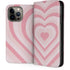 Pink Heart Pattern iPhone 15 Pro Max Folio Case