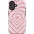 Pink Heart Pattern iPhone 16 Plus Impact Case