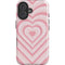 Pink Heart Pattern iPhone 16 Plus Magsafe Impact Case
