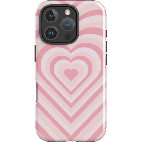 Pink Heart Pattern iPhone 16 Pro Impact Case