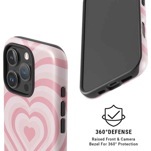 Pink Heart Pattern iPhone 16 Pro Magsafe Impact Case