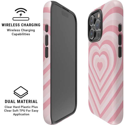 Pink Heart Pattern iPhone 16 Pro Magsafe Impact Case