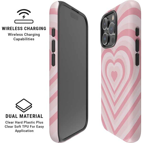 Pink Heart Pattern iPhone 16 Pro Max Magsafe Impact Case