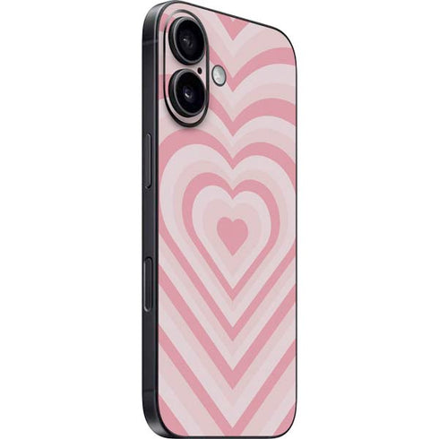 Pink Heart Pattern iPhone 16 Skin