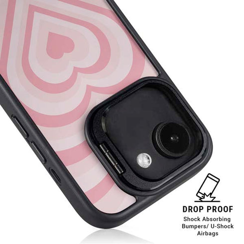Pink Heart Pattern iPhone 16e Kickstand Case