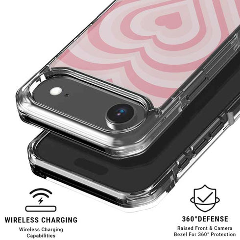 Pink Heart Pattern iPhone 17 Air Clear Case