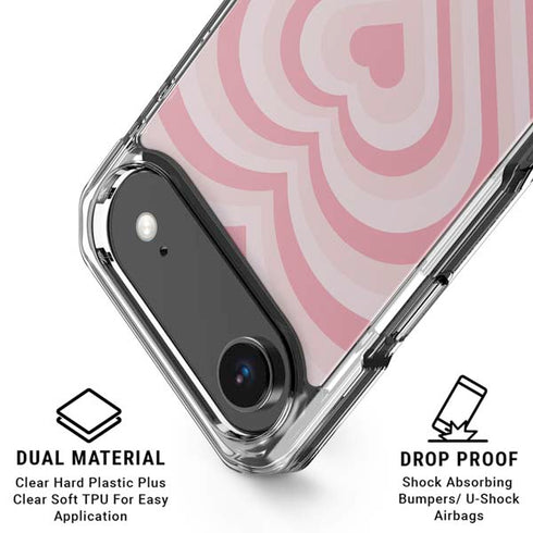 Pink Heart Pattern iPhone 17 Air Clear Case