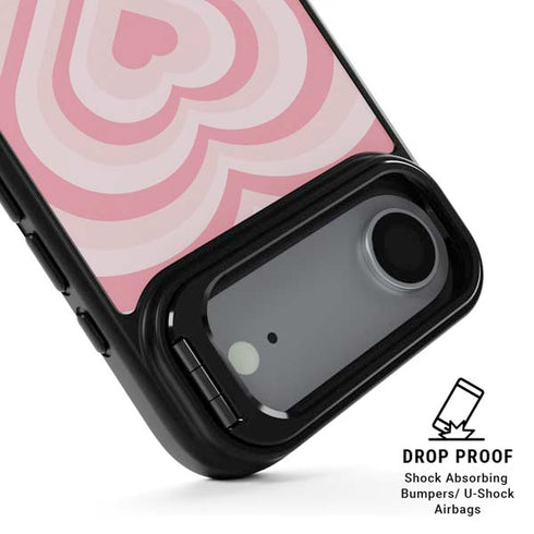 Pink Heart Pattern iPhone 17 Air Kickstand Case