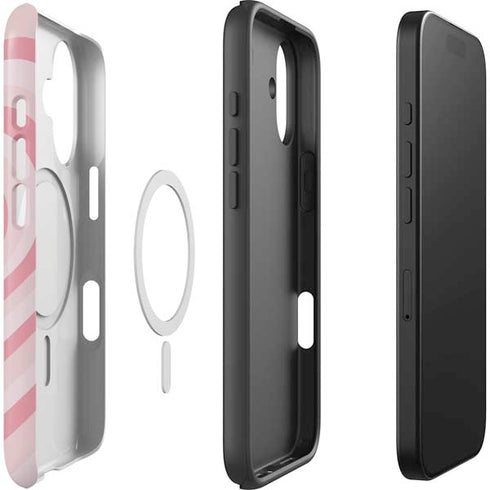 Pink Heart Pattern iPhone 17 Magsafe Impact Case