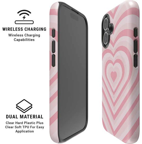 Pink Heart Pattern iPhone 17 Magsafe Impact Case