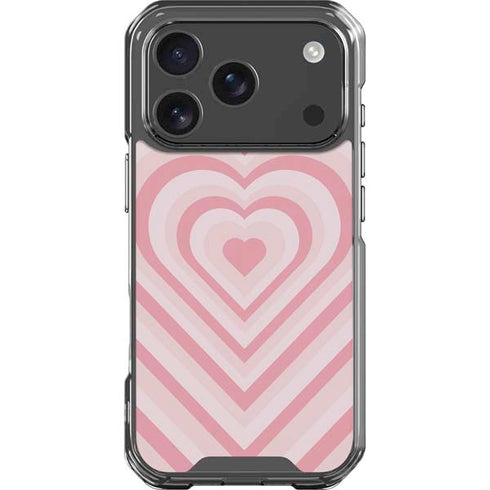 Pink Heart Pattern iPhone 17 Pro Clear Case