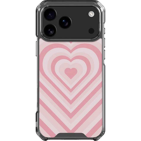 Pink Heart Pattern iPhone 17 Pro Max Clear Case