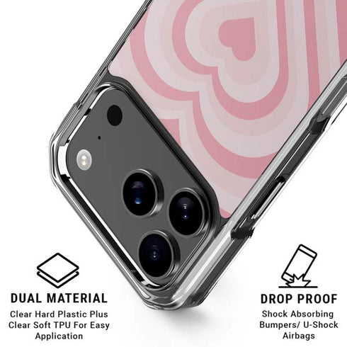 Pink Heart Pattern iPhone 17 Pro Max Clear Case